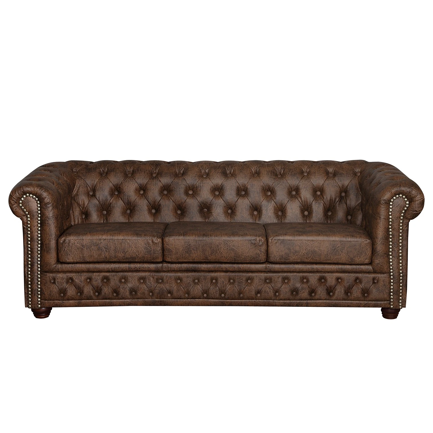 Ars manufacti Sofa Kamaru (3-Sitzer) Kunstleder - Schokolade/ Braun 2 Ars manufacti Sofa Kamaru (3-Sitzer) Kunstleder - Schokolade/ Braun – Bild 2