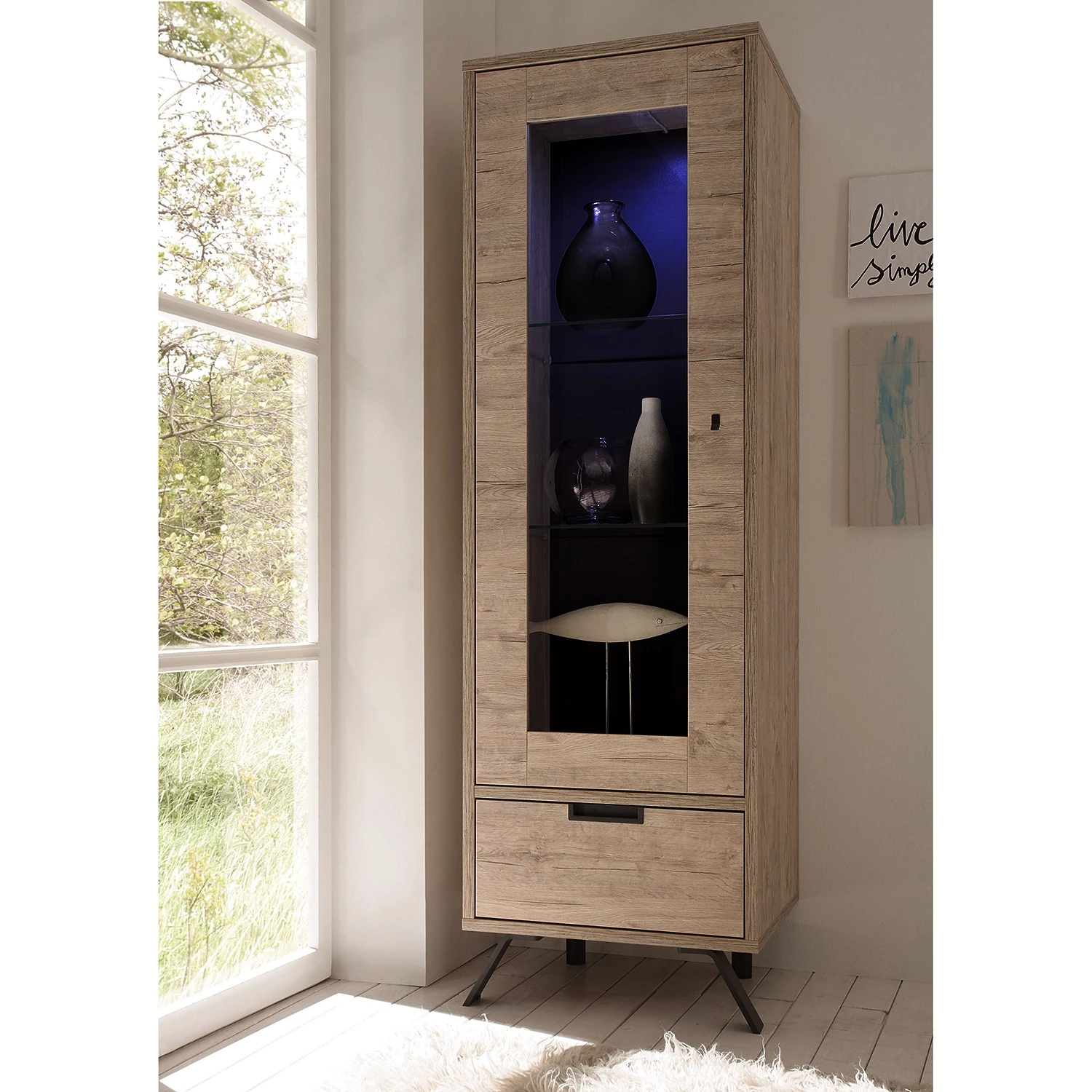 LC Spa Standvitrine Palma - Eiche Dekor 2 LC Spa Standvitrine Palma - Eiche Dekor – Bild 2