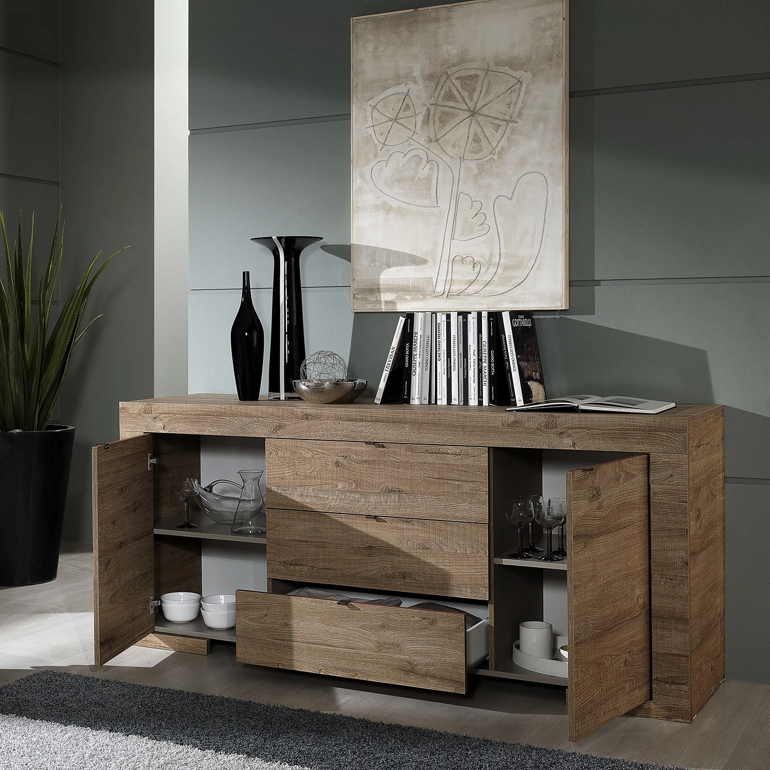 LC Spa Sideboard Milano LC - Eiche Dunkel Dekor 3 LC Spa Sideboard Milano LC - Eiche Dunkel Dekor – Bild 3