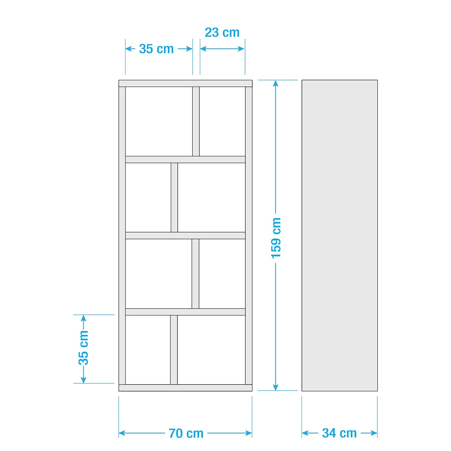 Temahome Regal Berlin - Walnuss - 70 x 159 cm 10 Temahome Regal Berlin - Walnuss - 70 x 159 cm – Bild 10