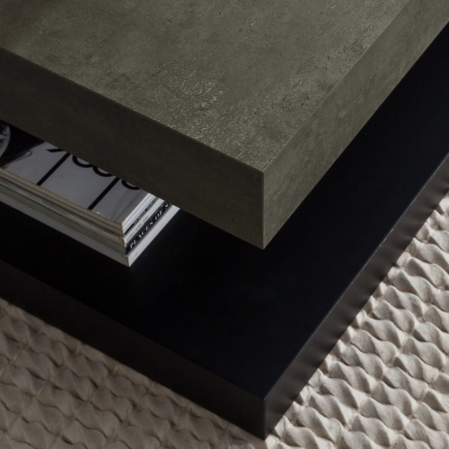 Temahome Couchtisch Detroit - Beton Dekor / Matt Schwarz 7 Temahome Couchtisch Detroit - Beton Dekor / Matt Schwarz – Bild 7