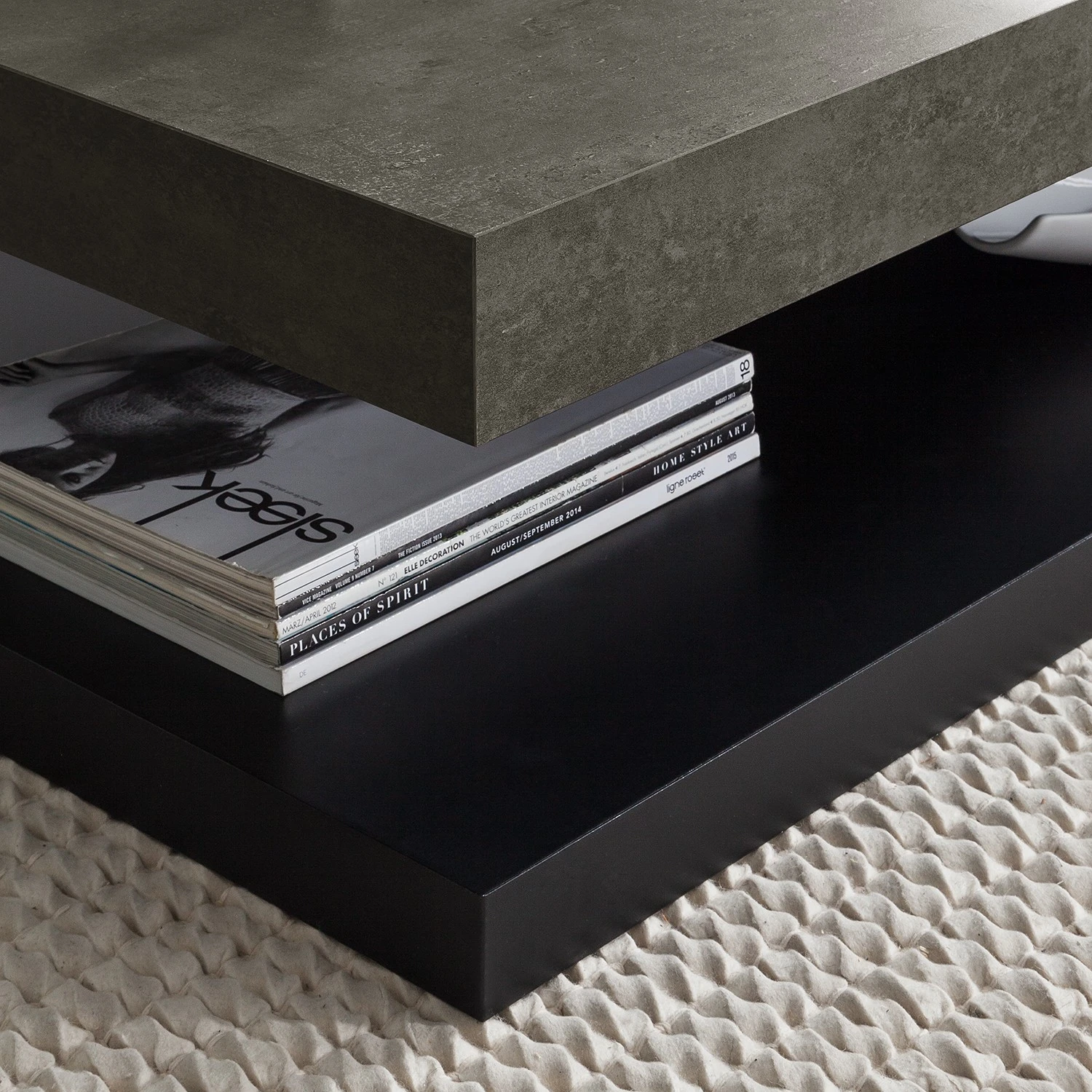 Temahome Couchtisch Detroit - Beton Dekor / Matt Schwarz 8 Temahome Couchtisch Detroit - Beton Dekor / Matt Schwarz – Bild 8