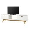 Tenzo TV-Lowboard Bess - Eiche teilmassiv - Weiß