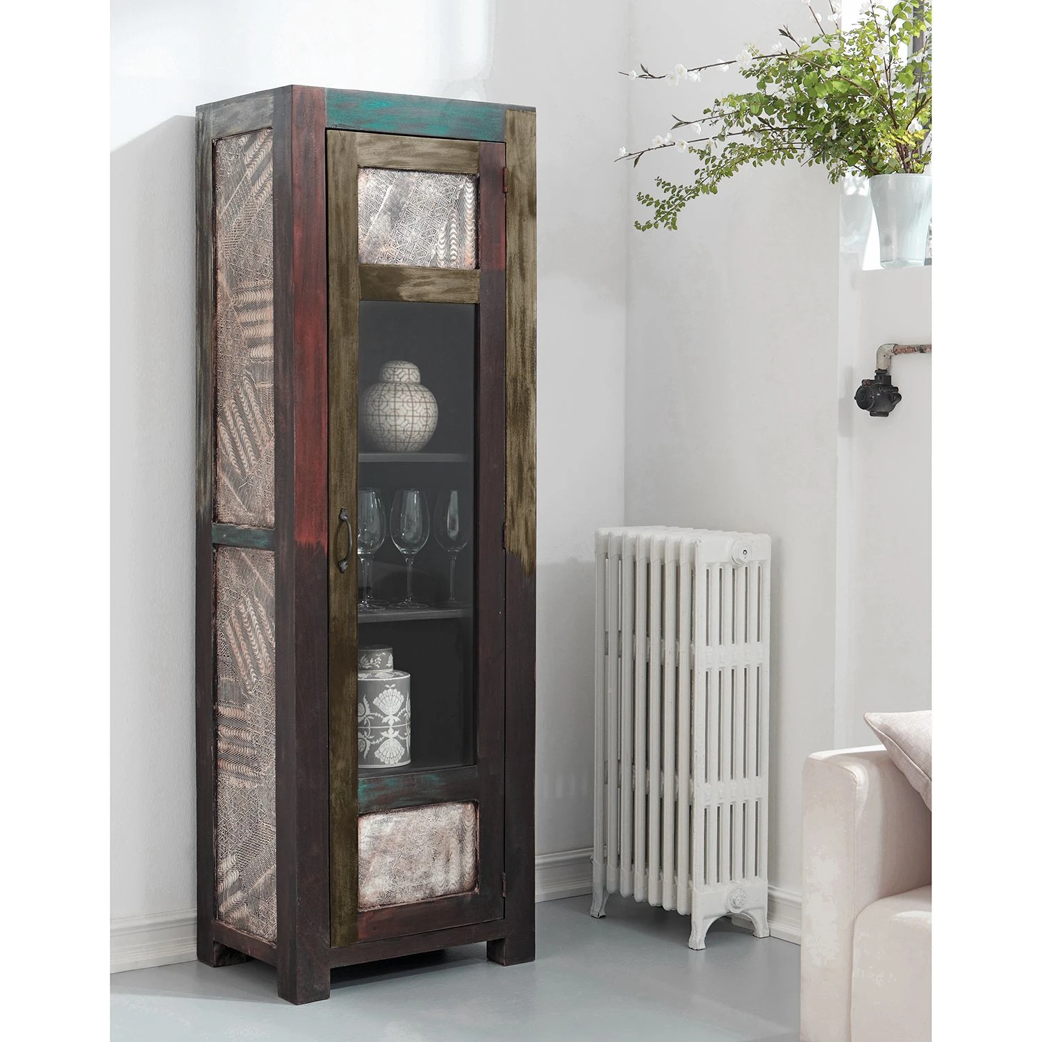 Wolf-Möbel Standvitrine Goa I - Mango teilmassiv - Mango Dunkelbraun 2 Wolf-Möbel Standvitrine Goa I - Mango teilmassiv - Mango Dunkelbraun – Bild 2