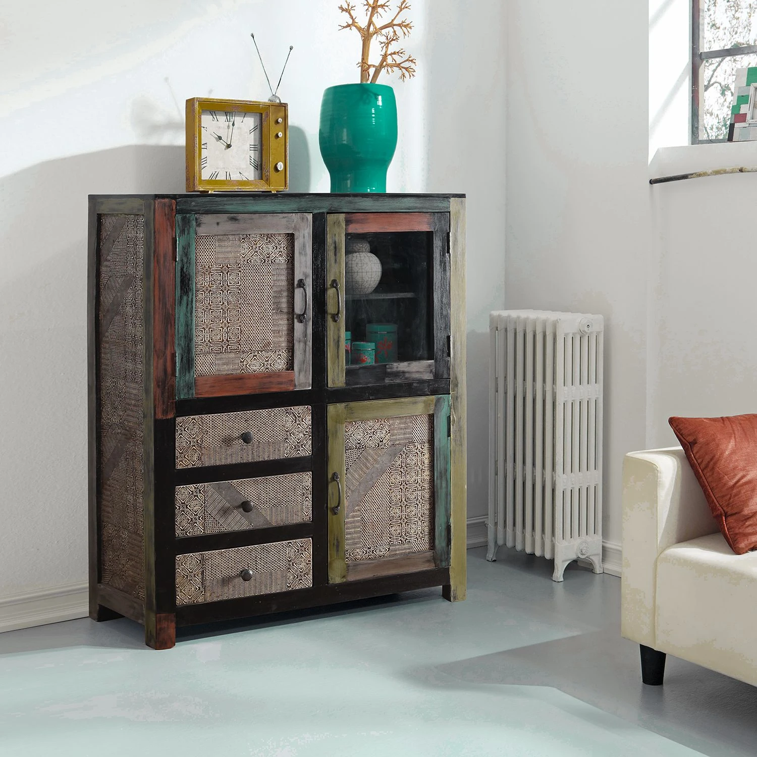 Wolf-Möbel Highboard Goa II - Mango teilmassiv - Mango Dunkelbraun 2 Wolf-Möbel Highboard Goa II - Mango teilmassiv - Mango Dunkelbraun – Bild 2