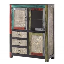 Wolf-Möbel Highboard Goa II - Mango teilmassiv - Mango Dunkelbraun