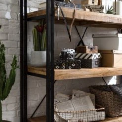 Wolf-Möbel Regal Iron I - Mango massiv / Eisen -Wohnzimmermöbel boutique en ligne 1000104113 191024 17544300018 MOOD DETAILS P000000001000104113 mood