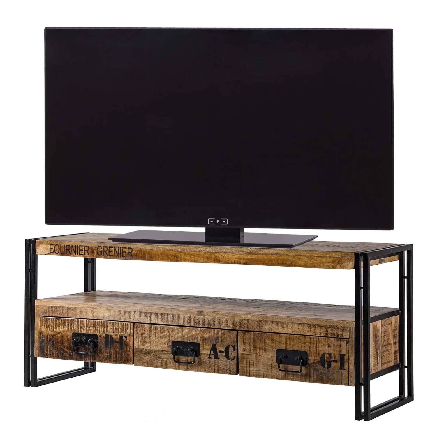 Wolf-Möbel TV-Lowboard Iron - Mango massiv / Eisen 1 Wolf-Möbel TV-Lowboard Iron - Mango massiv / Eisen