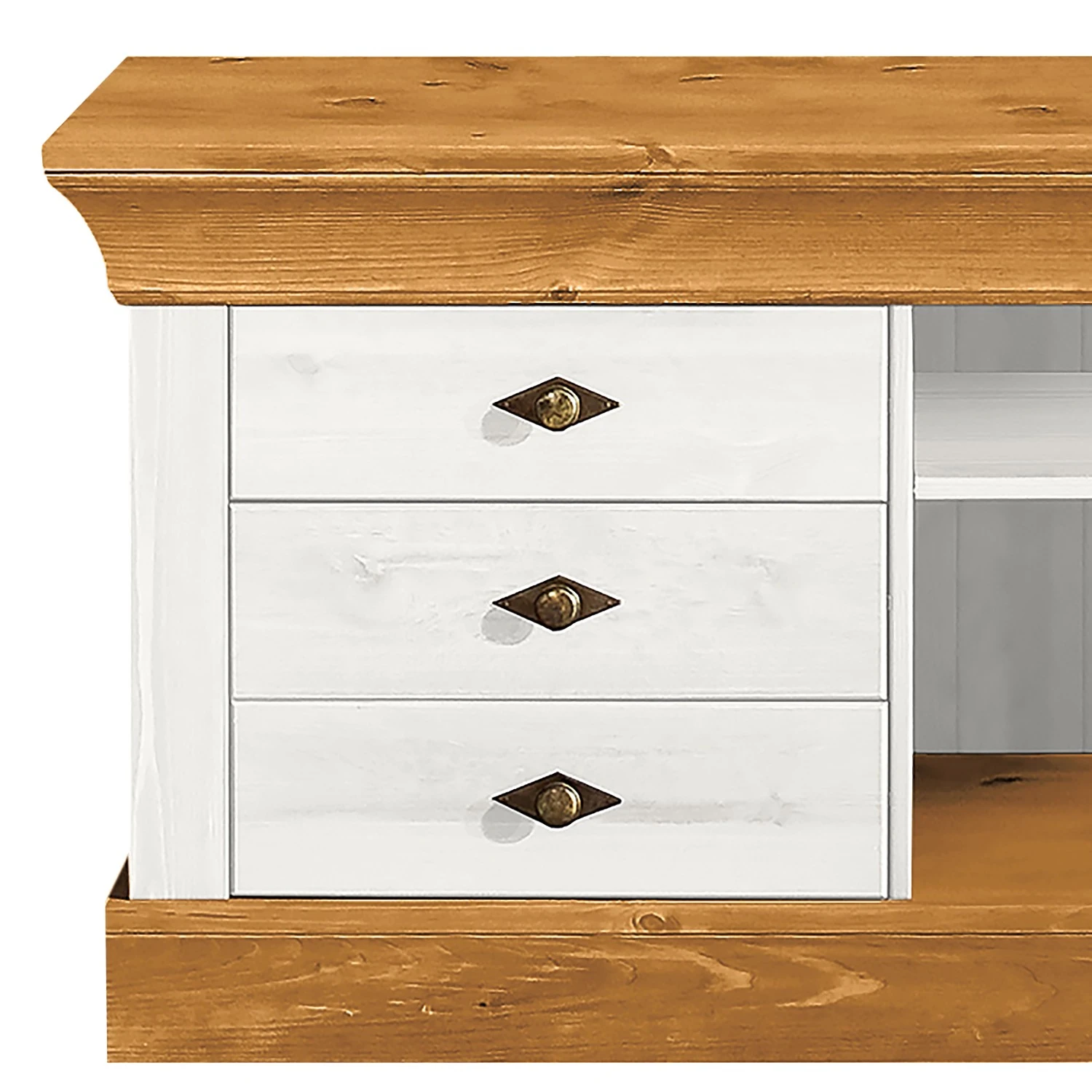 Maison Belfort Wohnwand Bergen (3-teilig) - Kiefer Weiß / Kiefer Laugenfarbig 4 Maison Belfort Wohnwand Bergen (3-teilig) - Kiefer Weiß / Kiefer Laugenfarbig – Bild 4