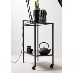 Mooved Servierwagen Enmore - Glas / Metall - Matt Schwarz -Wohnzimmermöbel boutique en ligne 1000112660 181206 17344000003 GALLERYIMAGES P000000001000112660