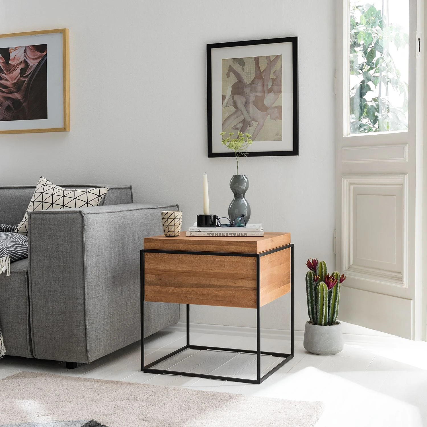 Studio Copenhagen Beistelltisch Cubus I - Eiche Massiv / Metall - Eiche 2 Studio Copenhagen Beistelltisch Cubus I - Eiche Massiv / Metall - Eiche – Bild 2