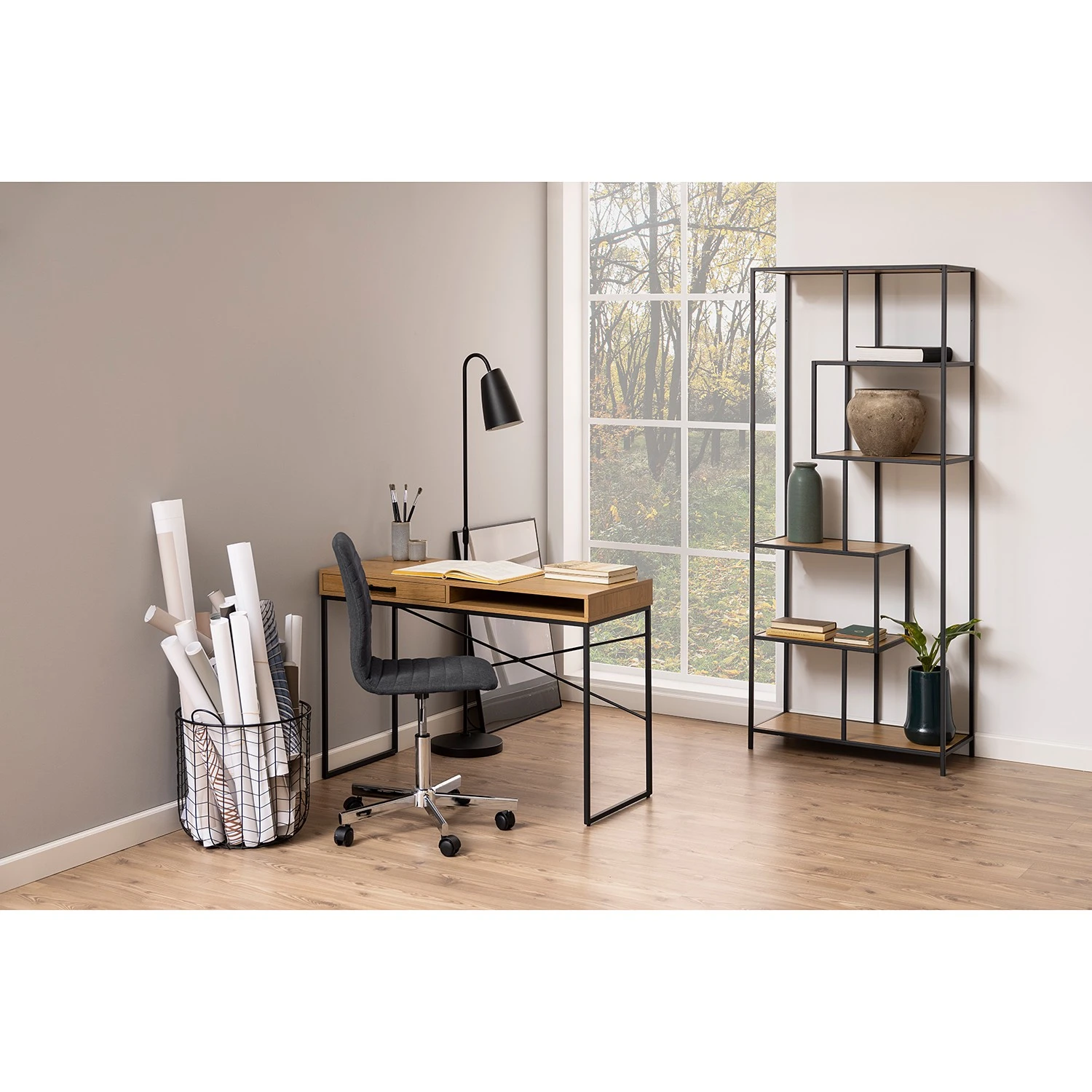 Red Living Regal Coogee I - Eiche Dekor / Schwarz - Höhe: 185 cm 5 Red Living Regal Coogee I - Eiche Dekor / Schwarz - Höhe: 185 cm – Bild 5