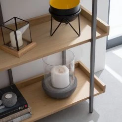 Ars manufacti Bücherregal Dharai II - Echtholzfurnier / Metall - Eiche / Silber -Wohnzimmermöbel boutique en ligne 1000117167 180822 15192614 GALLERYIMAGES P000000001000117167