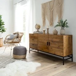 Ars manufacti Sideboard Grasby - Altholz Pinie / Metall - Pinie Dunkel / Schwarz -Wohnzimmermöbel boutique en ligne 1000117185 180911 09581011 MOOD GALLERYIMAGES P000000001000117185 mood