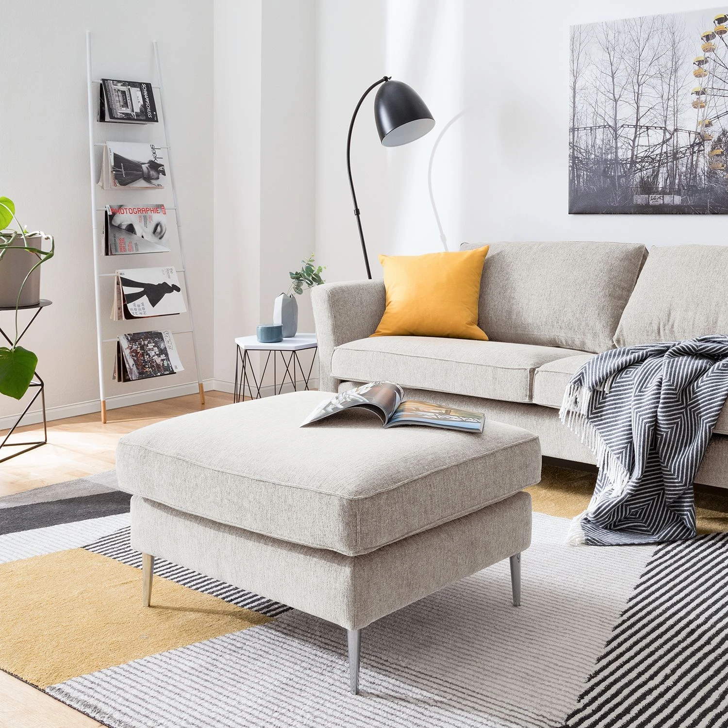 Fredriks Polsterhocker Mirabela - Kies 2 Fredriks Polsterhocker Mirabela - Kies – Bild 2