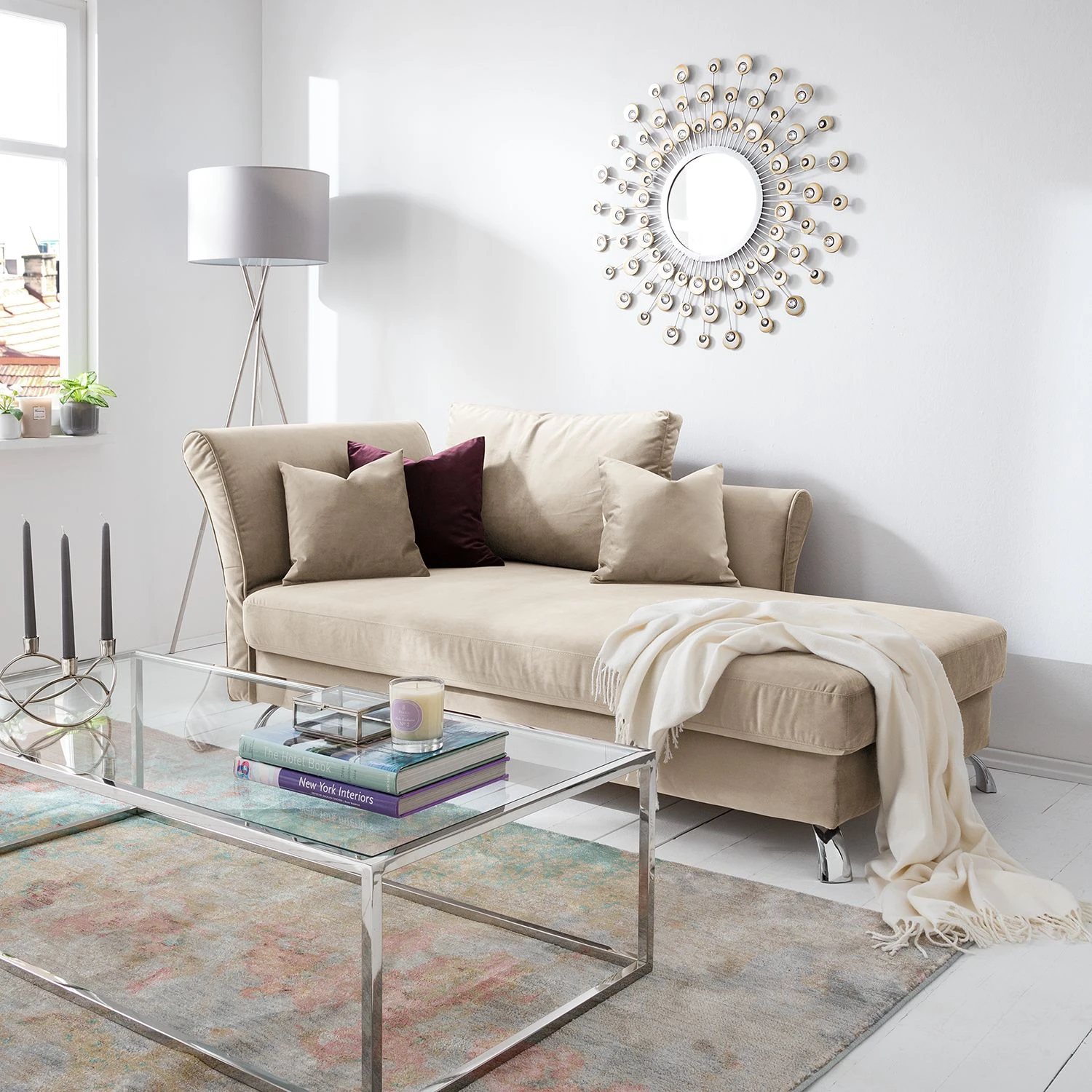 Jack & Alice Recamiere Habay - Microfaser - Hellbeige - Armlehne davorstehend links 3 Jack & Alice Recamiere Habay - Microfaser - Hellbeige - Armlehne davorstehend links – Bild 3