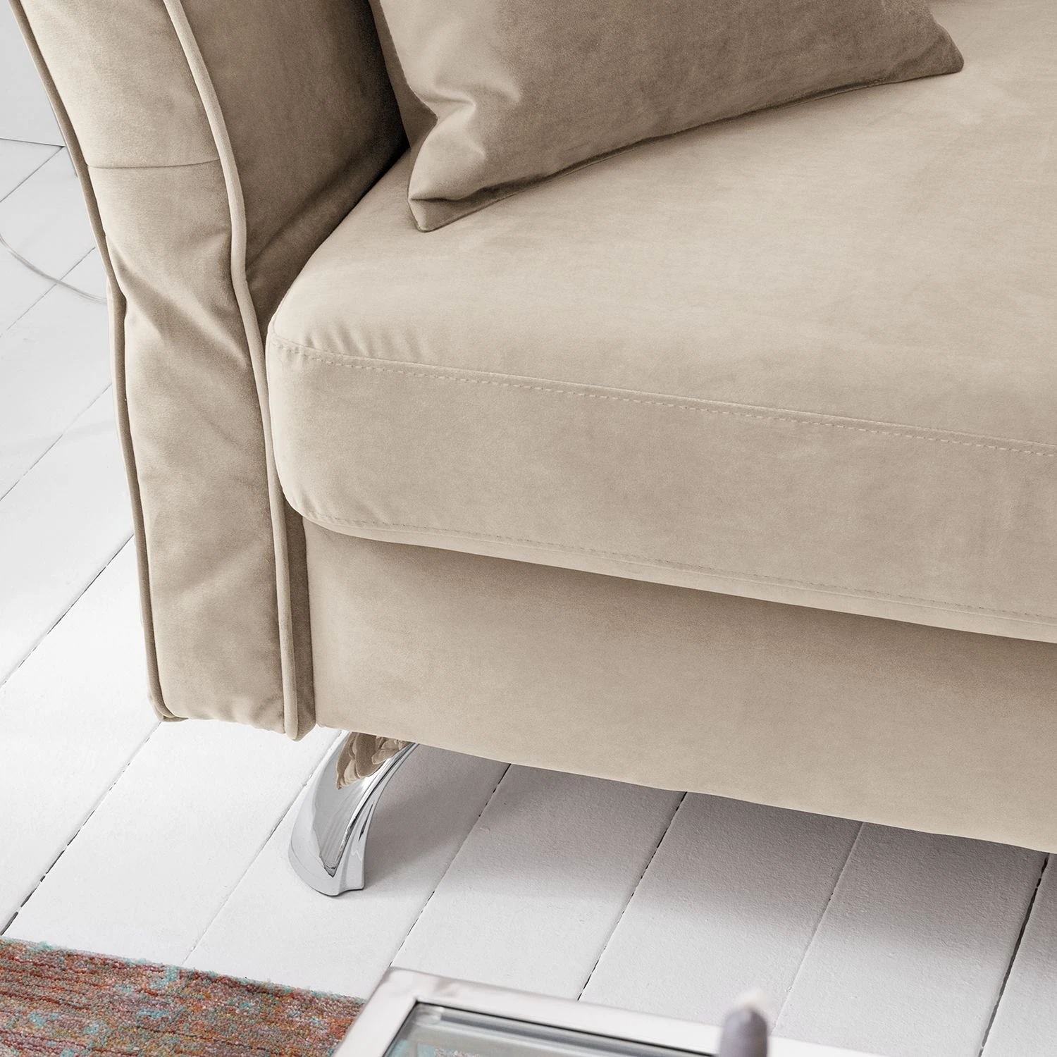 Jack & Alice Recamiere Habay - Microfaser - Hellbeige - Armlehne davorstehend links 15 Jack & Alice Recamiere Habay - Microfaser - Hellbeige - Armlehne davorstehend links – Bild 15