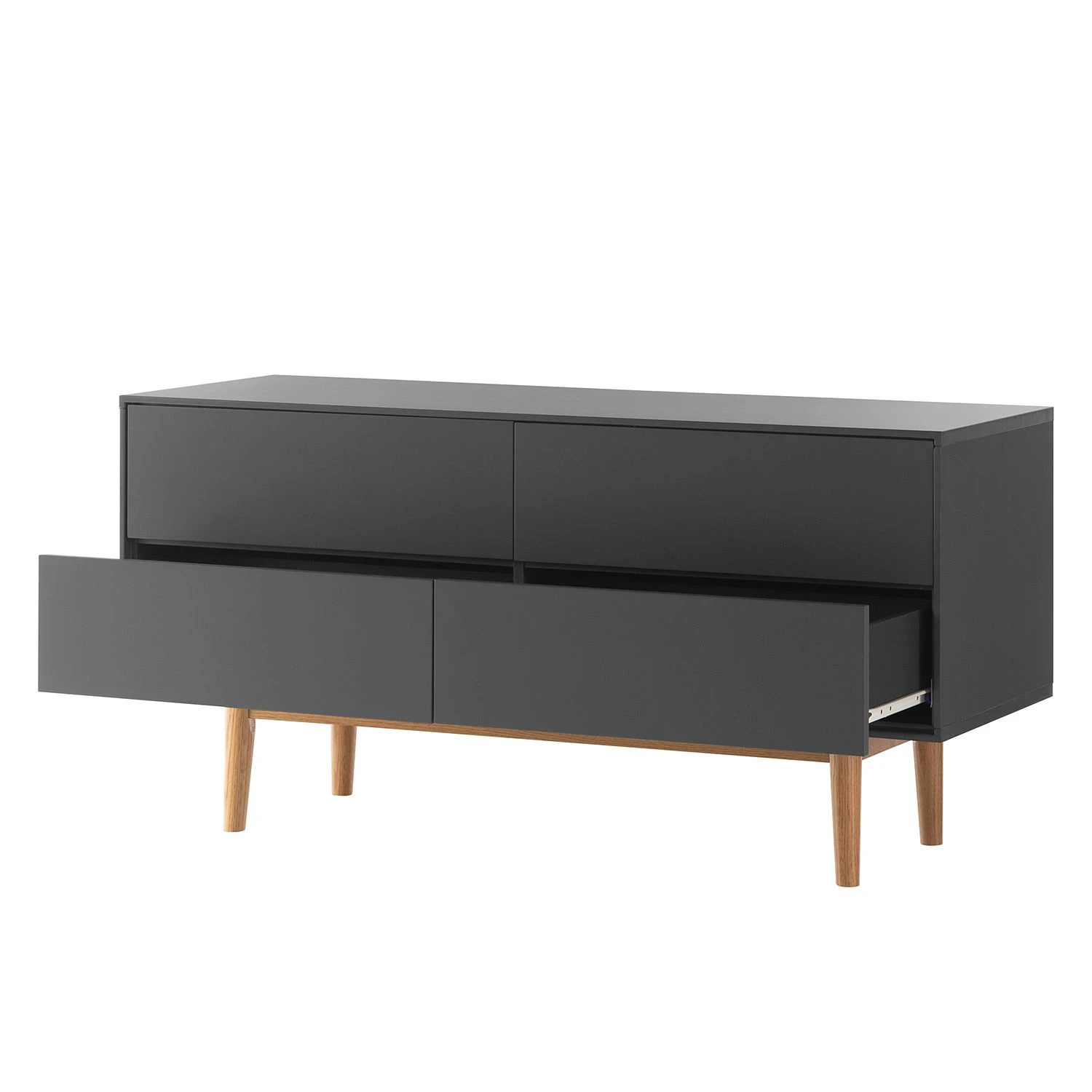 Mørteens Sideboard Lindholm V - Eiche teilmassiv - Grau / Eiche 5 Mørteens Sideboard Lindholm V - Eiche teilmassiv - Grau / Eiche – Bild 5