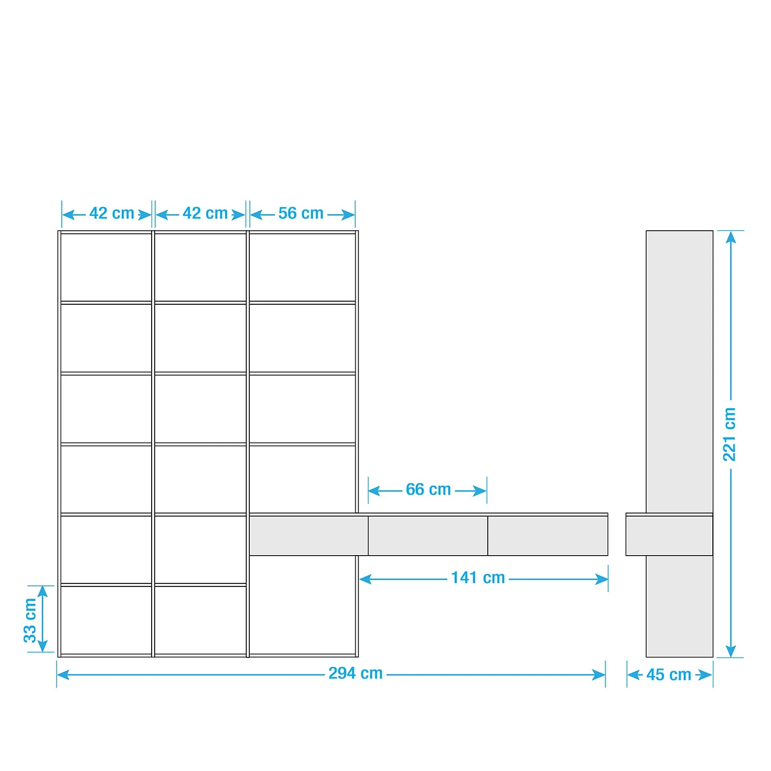 Loftscape TV-Wand Emporior III - Matt Hellbeige / Matt Weiß - Breite: 294 cm 5 Loftscape TV-Wand Emporior III - Matt Hellbeige / Matt Weiß - Breite: 294 cm – Bild 5