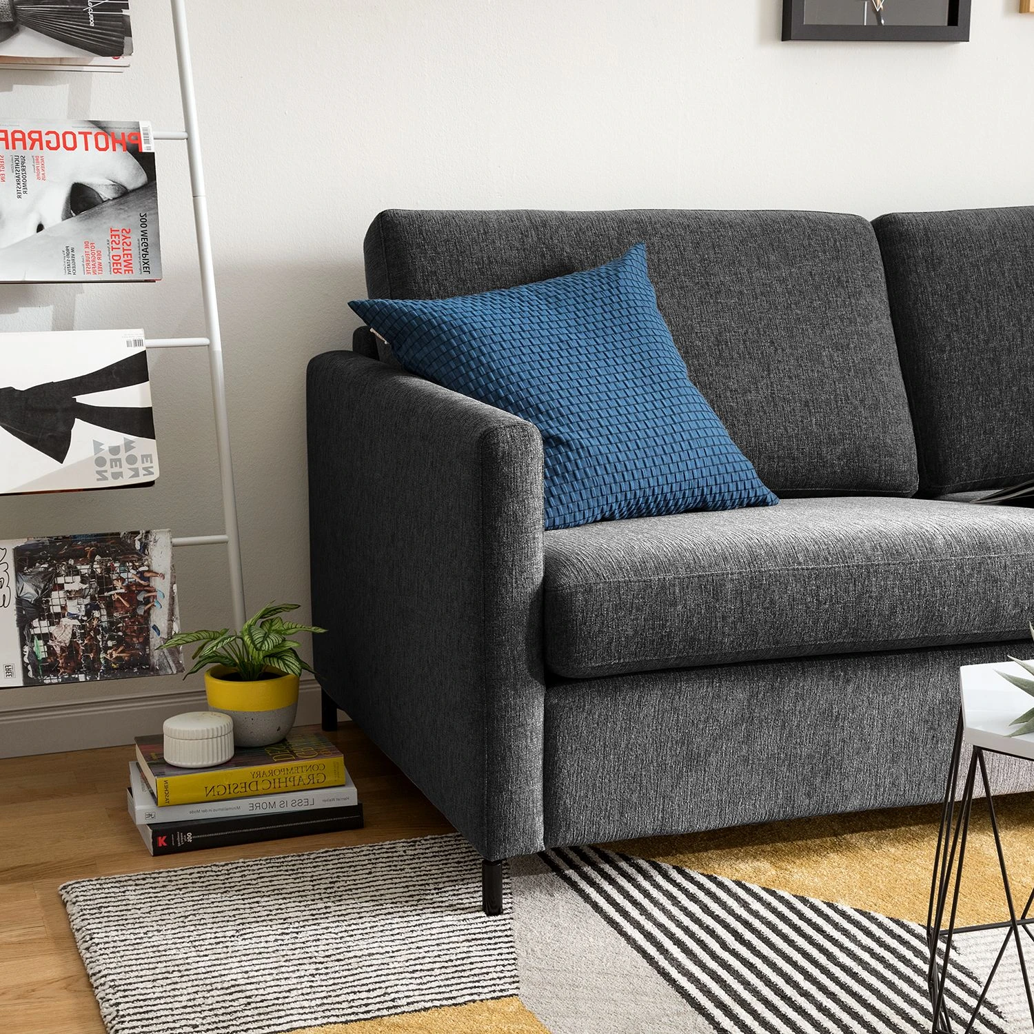 Fredriks Ecksofa Cipo I - Schwarz meliert - Longchair davorstehend rechts 7 Fredriks Ecksofa Cipo I - Schwarz meliert - Longchair davorstehend rechts – Bild 7