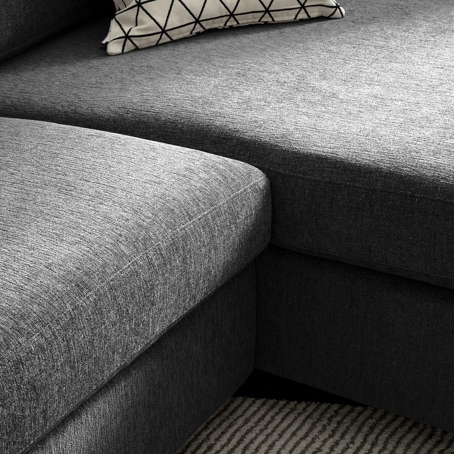 Fredriks Ecksofa Cipo I - Schwarz meliert - Longchair davorstehend rechts 9 Fredriks Ecksofa Cipo I - Schwarz meliert - Longchair davorstehend rechts – Bild 9