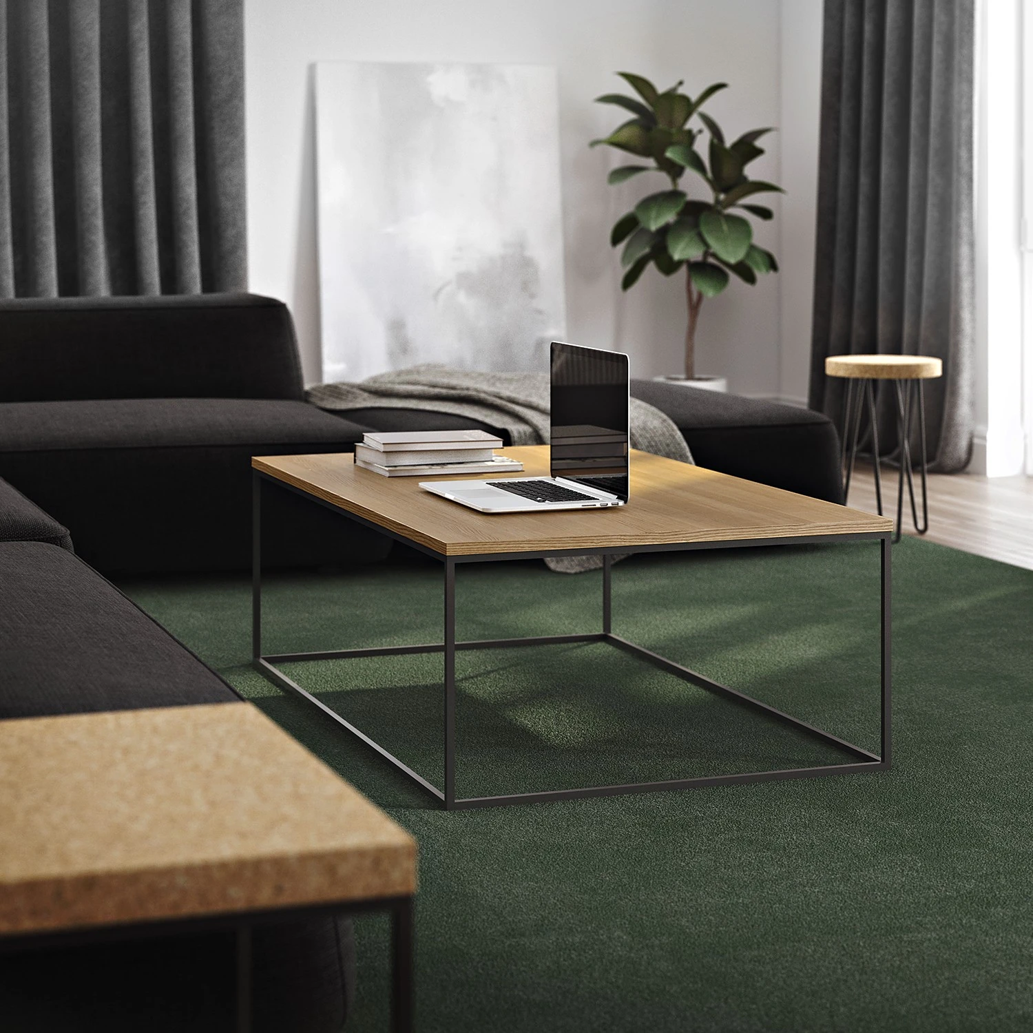 Temahome Couchtisch Levroux l - Eiche Dekor / Schwarz 2 Temahome Couchtisch Levroux l - Eiche Dekor / Schwarz – Bild 2