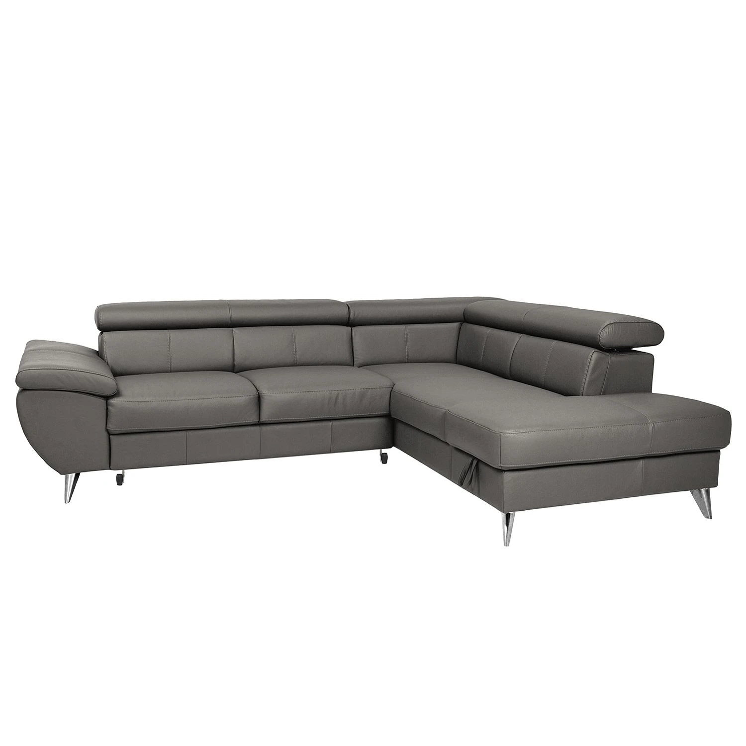 Loftscape Ecksofa Hodge Echtleder - Fango - Ottomane davorstehend rechts - Schlaffunktion - Bettkasten 1 Loftscape Ecksofa Hodge Echtleder - Fango - Ottomane davorstehend rechts - Schlaffunktion - Bettkasten
