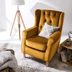 Maison Belfort Ohrensessel Luro Samt - Honig -Wohnzimmermöbel boutique en ligne 1000122215 200528 17205400022 DETAILS P000000001000122215
