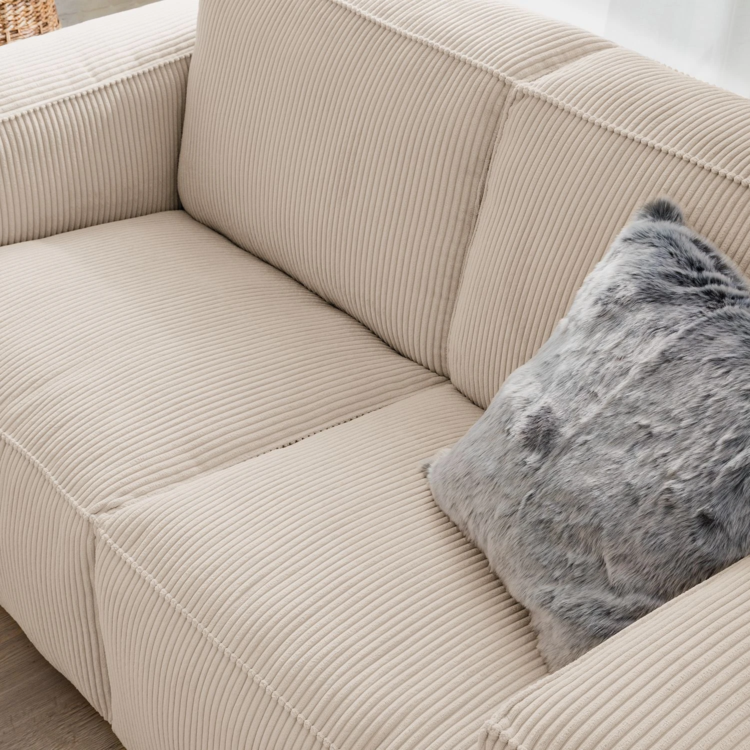 Ars Natura 2-Sitzer Sofa LORALAI - Cordstoff Lola: Creme 15 Ars Natura 2-Sitzer Sofa LORALAI - Cordstoff Lola: Creme – Bild 15