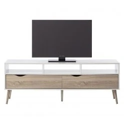 Mørteens TV-Lowboard Sunndal - Gummibaum teilmassiv - Weiß / Eiche Hell -Wohnzimmermöbel boutique en ligne 1000123474 190205 08104900002 GALLERYIMAGES P000000001000123474