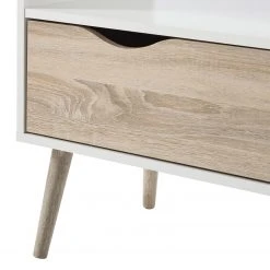 Mørteens TV-Lowboard Sunndal - Gummibaum teilmassiv - Weiß / Eiche Hell -Wohnzimmermöbel boutique en ligne 1000123474 190205 08104900009 GALLERYIMAGES P000000001000123474