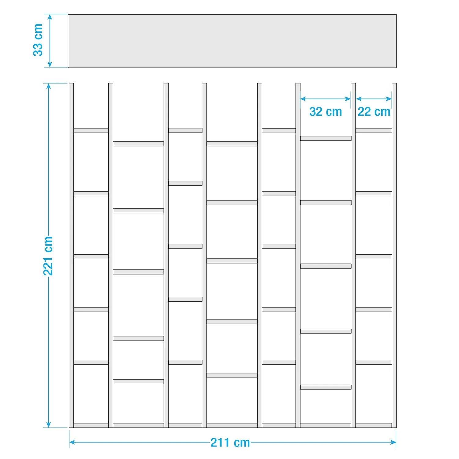 Loftscape Bücherregal Emporior II - Hellbeige - Breite: 211 cm 3 Loftscape Bücherregal Emporior II - Hellbeige - Breite: 211 cm – Bild 3