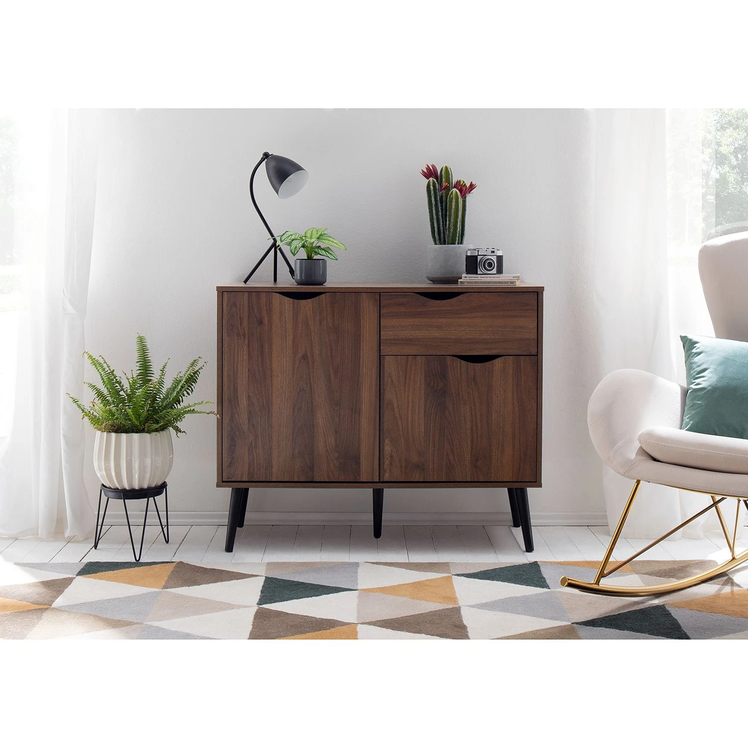 Mørteens Kommode Gjora I - Gummibaum teilmassiv - Walnuss 2 Mørteens Kommode Gjora I - Gummibaum teilmassiv - Walnuss – Bild 2