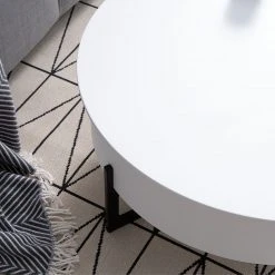 Fredriks Couchtisch Meldal - Metall - Matt Weiß / Schwarz -Wohnzimmermöbel boutique en ligne 1000123769 190222 13045800004 GALLERYIMAGES P000000001000123769