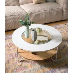 Fredriks Couchtisch Forsa - Metall - Weiß / Eiche Dekor -Wohnzimmermöbel boutique en ligne 1000123770 190425 16061400012 MOOD GALLERYIMAGES P000000001000123770 mood