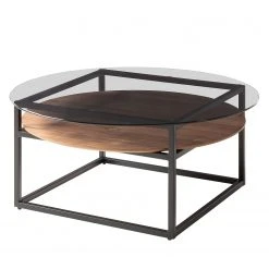 Studio Copenhagen Couchtisch Sumstad - Rauchglas / Metall - Nussbaum / Schwarz