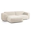 Studio Copenhagen Ecksofa HUDSON 1,5-Sitzer mit Longchair - Webstoff Saia: Beige - Longchair davorstehend links