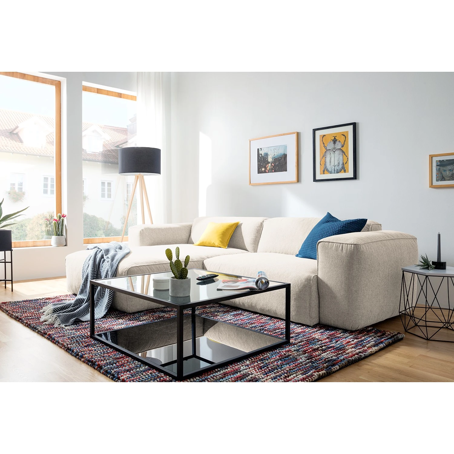Studio Copenhagen Ecksofa HUDSON 1,5-Sitzer mit Longchair - Webstoff Saia: Beige - Longchair davorstehend links 2 Studio Copenhagen Ecksofa HUDSON 1,5-Sitzer mit Longchair - Webstoff Saia: Beige - Longchair davorstehend links – Bild 2