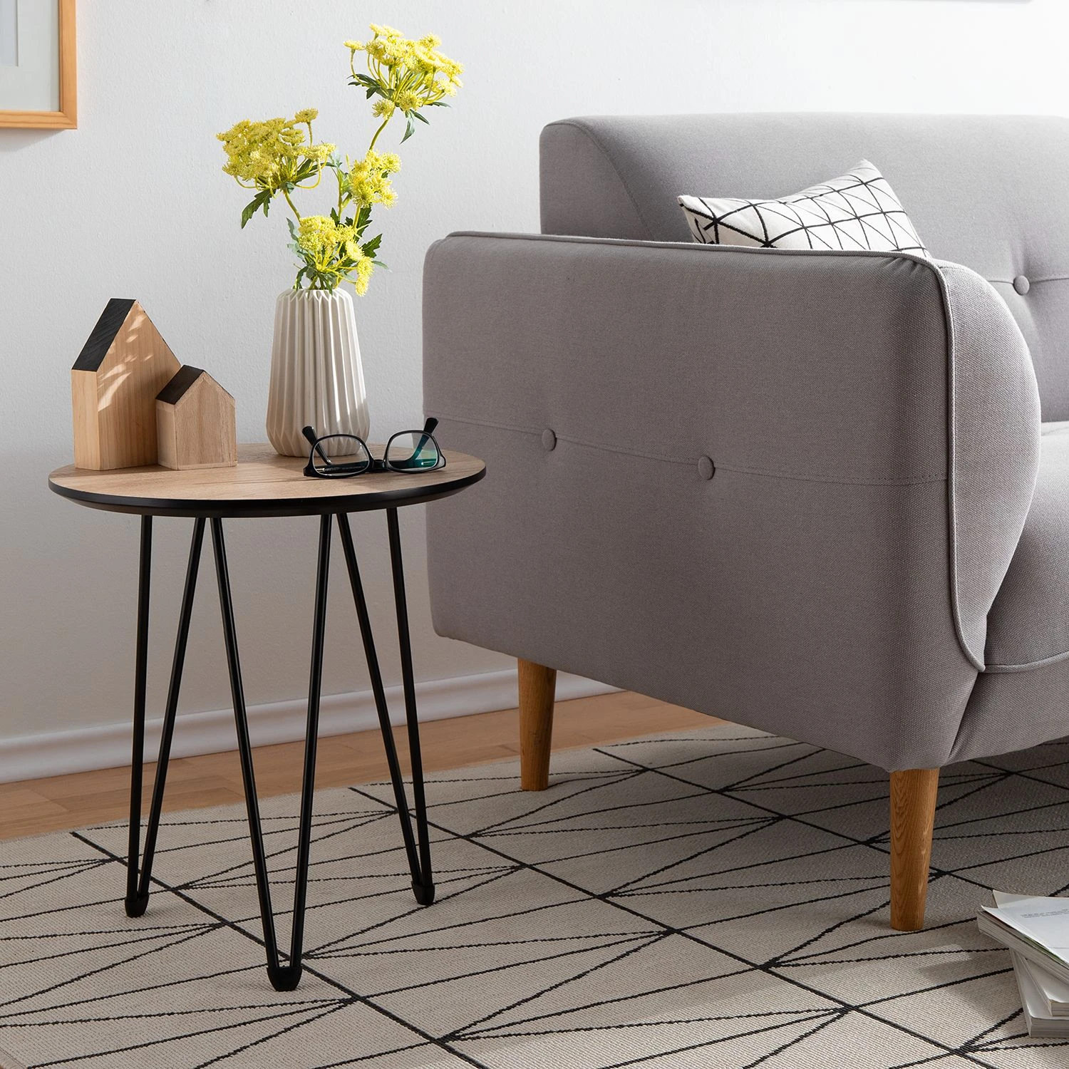 Mørteens Beistelltisch Kess l - Eiche Dekor Hellbraun / Schwarz 3 Mørteens Beistelltisch Kess l - Eiche Dekor Hellbraun / Schwarz – Bild 3