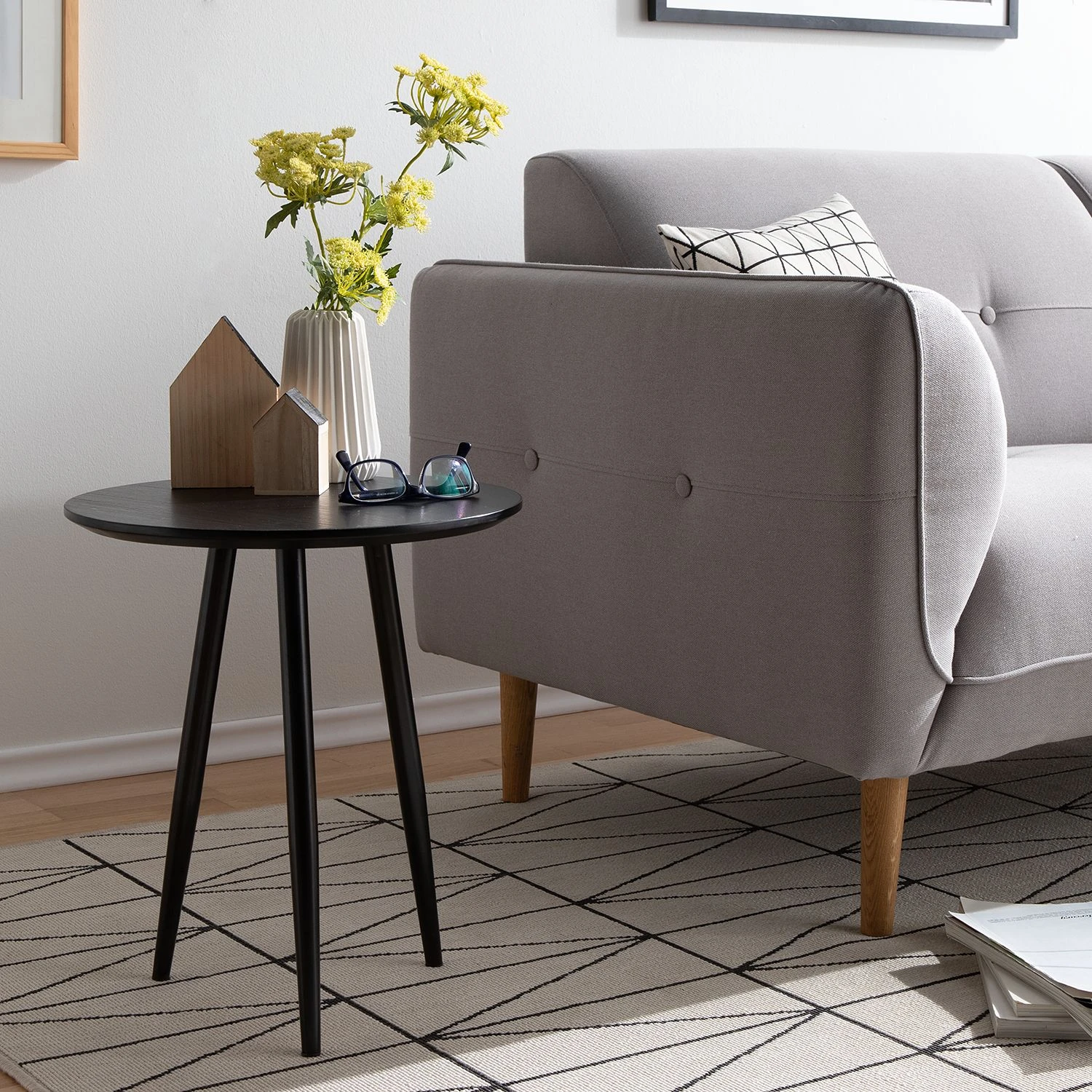 Mørteens Beistelltisch Kitt S - Eiche Dekor Schwarz / Schwarz 2 Mørteens Beistelltisch Kitt S - Eiche Dekor Schwarz / Schwarz – Bild 2