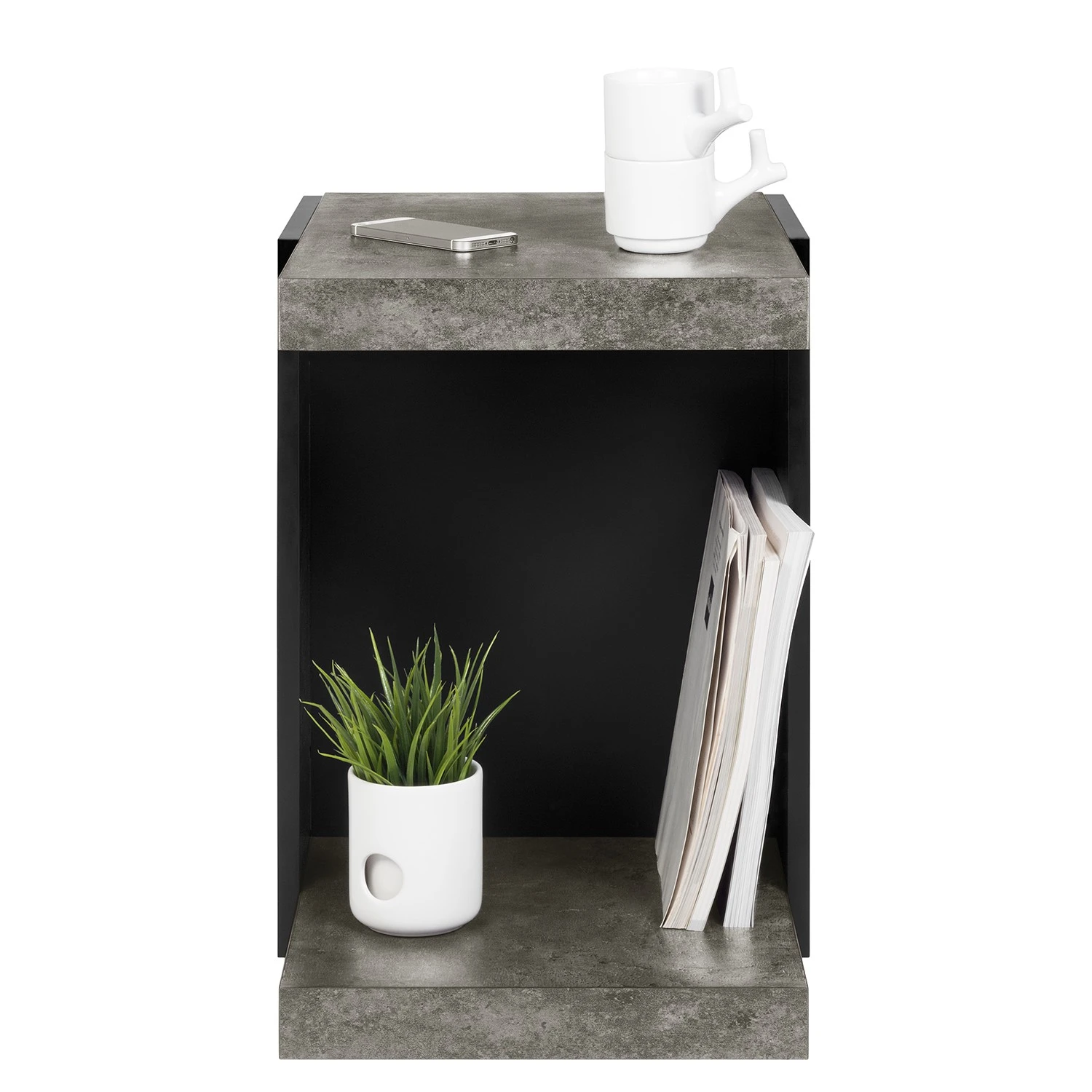 Temahome Beistelltisch Klaus - Beton Dekor / Schwarz 7 Temahome Beistelltisch Klaus - Beton Dekor / Schwarz – Bild 7