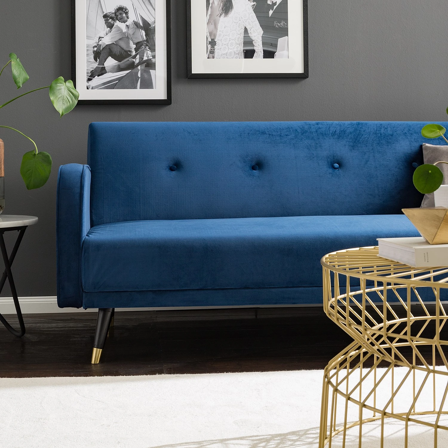 Jack & Alice Schlafsofa Daru I - Samt - Dunkelblau 16 Jack & Alice Schlafsofa Daru I - Samt - Dunkelblau – Bild 16