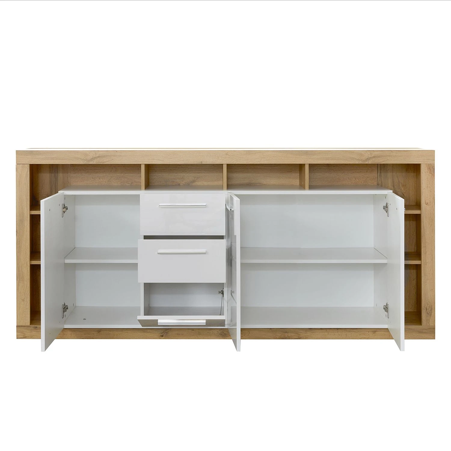 Trendteam Sideboard Rock II - Hochglanz Weiß / Wotan Eiche Dekor 5 Trendteam Sideboard Rock II - Hochglanz Weiß / Wotan Eiche Dekor – Bild 5