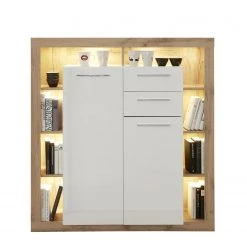 Trendteam Highboard Rock - Hochglanz Weiß / Wotan Eiche Dekor -Wohnzimmermöbel boutique en ligne 1000128163 180905 10043849 GALLERYIMAGES P000000001000128163