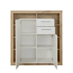 Trendteam Highboard Rock - Hochglanz Weiß / Wotan Eiche Dekor -Wohnzimmermöbel boutique en ligne 1000128163 180905 10043850 GALLERYIMAGES P000000001000128163