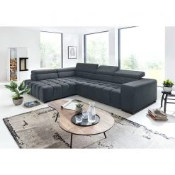 Loftscape Ecksofa Masaya - Microfaser Enza: Blaugrau - Ottomane davorstehend links - Mit Schlaffunktion -Wohnzimmermöbel boutique en ligne 1000128326 180809 143031121 MOOD GALLERYIMAGES P000000001000128326 mood