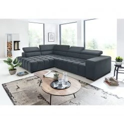 Loftscape Ecksofa Masaya - Microfaser Enza: Blaugrau - Ottomane davorstehend links - Mit Schlaffunktion -Wohnzimmermöbel boutique en ligne 1000128326 180809 143031122 MOOD GALLERYIMAGES P000000001000128326 mood