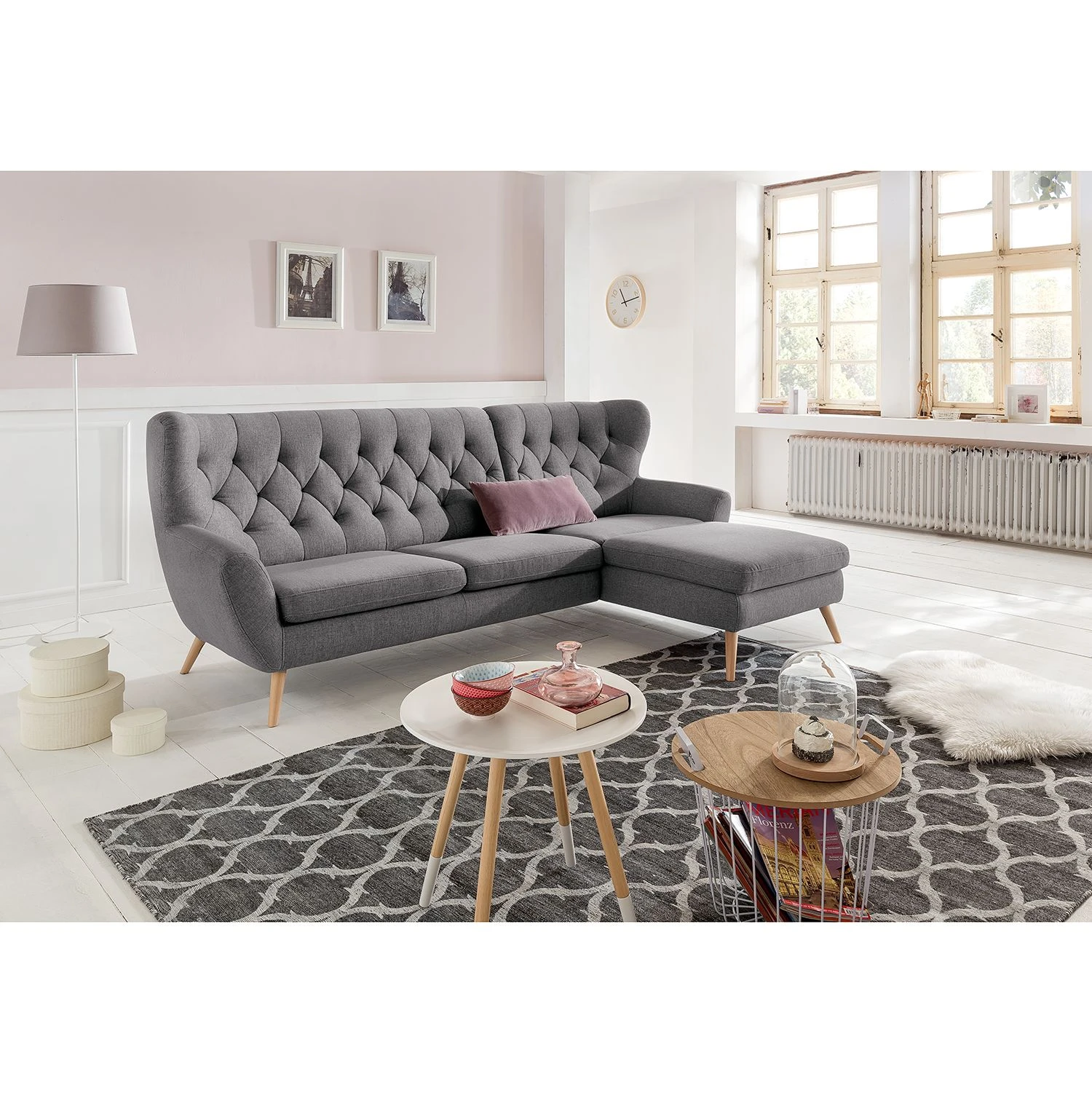 Norrwood Ecksofa Celaya - Grau - Longchair davorstehend rechts 2 Norrwood Ecksofa Celaya - Grau - Longchair davorstehend rechts – Bild 2