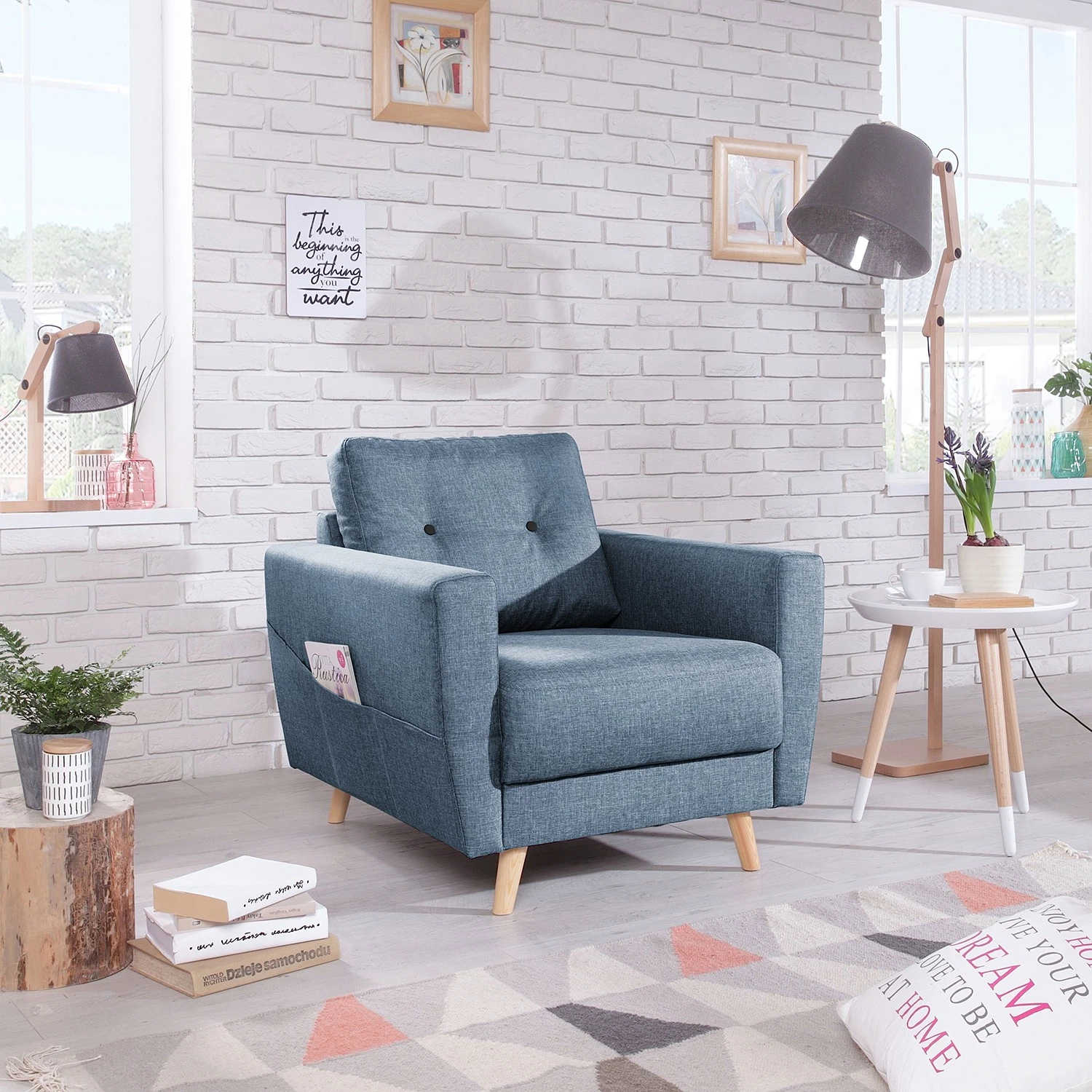 Mørteens Sessel Sola - Webstoff - Taubengrau 2 Mørteens Sessel Sola - Webstoff - Taubengrau – Bild 2