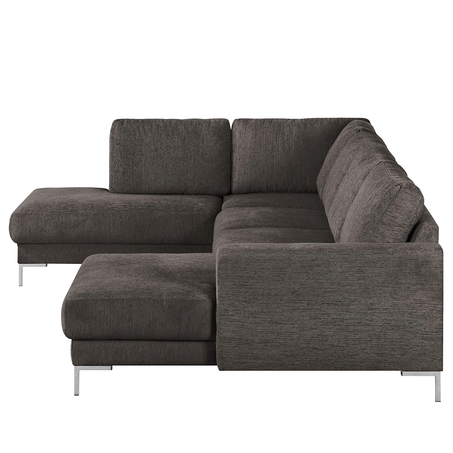 Wohnlandschaft Fiesta I - Strukturstoff - Dunkelgrau - Longchair davorstehend rechts / Ottomane links 3 Wohnlandschaft Fiesta I - Strukturstoff - Dunkelgrau - Longchair davorstehend rechts / Ottomane links – Bild 3